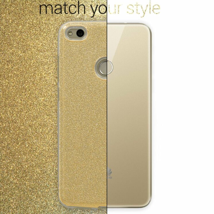 Силиконовый чехол UniCase Glitter Cover для Huawei P8 Lite 2017 - Gold: фото 4 из 5