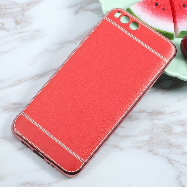 Силиконовый (TPU) чехол Deexe Leather Skin для Xiaomi Mi6 - Red: фото 1 из 3