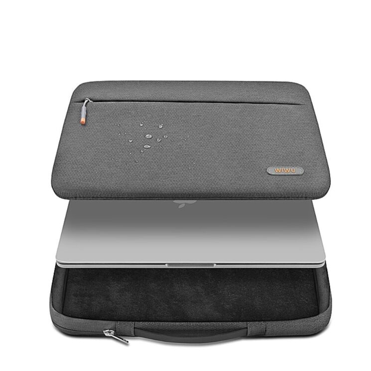 Универсальная сумка WIWU Notebook Cover для планшетов и ноутбуков диагональю до 14 дюймов - Dark Grey: фото 8 из 10
