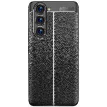 Захисний чохол Deexe Leather Cover для Samsung Galaxy S23 Plus - Black: фото 1 з 6