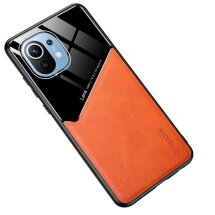 Защитный чехол Deexe Magnetic Leather Cover для Xiaomi Mi 11 - Orange: фото 1 из 14