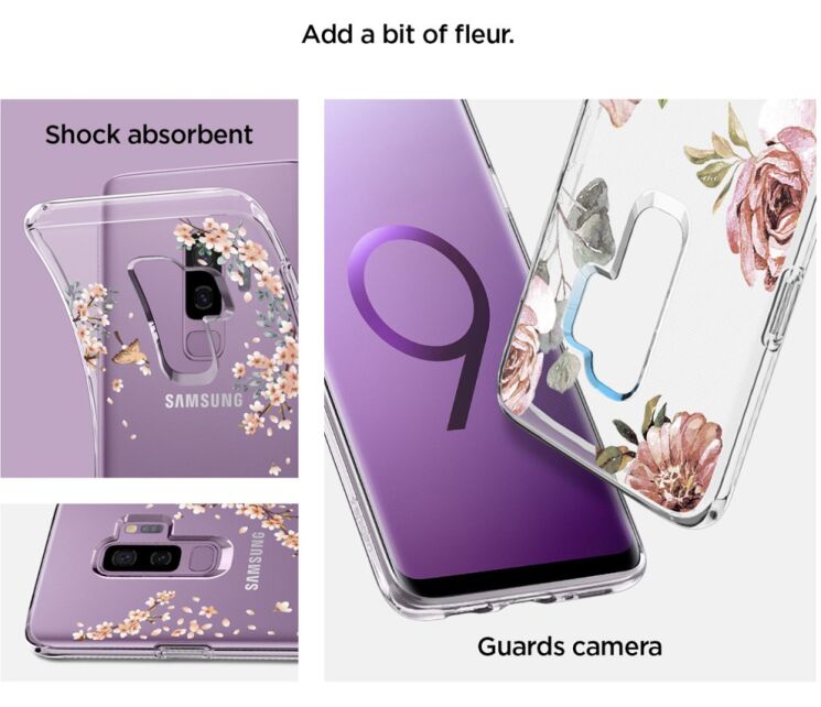 Защитный чехол Spigen SGP Liquid Crystal Blossom для Samsung Galaxy S9+ (G965) - Flower: фото 11 из 15