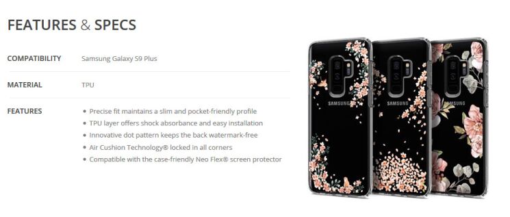 Защитный чехол Spigen SGP Liquid Crystal Blossom для Samsung Galaxy S9+ (G965) - Crystal Clear: фото 10 из 16