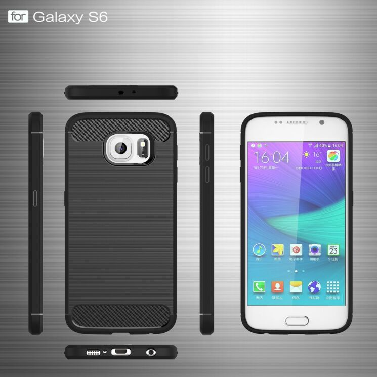 Захисний чохол UniCase Carbon для Samsung Galaxy S6 (G920) - Black: фото 7 з 9