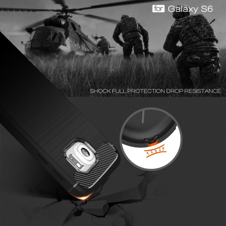 Захисний чохол UniCase Carbon для Samsung Galaxy S6 (G920) - Black: фото 6 з 9
