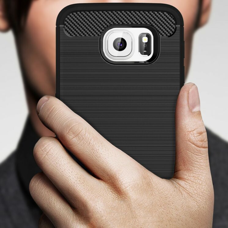 Захисний чохол UniCase Carbon для Samsung Galaxy S6 (G920) - Red: фото 9 з 9