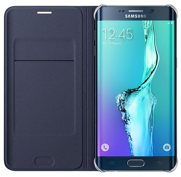 Чохол Flip Wallet для Samsung Galaxy S6 edge+ (EF-WG928PBEGWW) - Black: фото 3 з 5