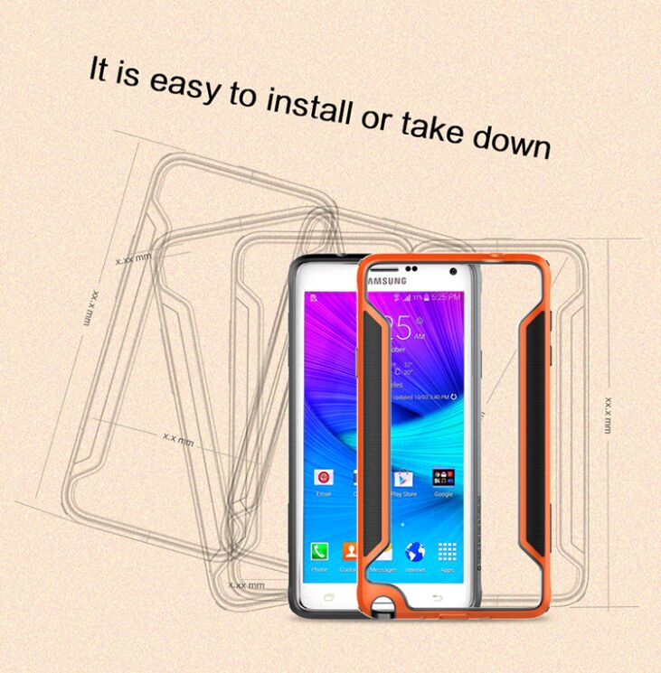 Захисний бампер NILLKIN Armor-Border Series для Samsung Galaxy Note 4 (N910) Orange: фото 16 з 16