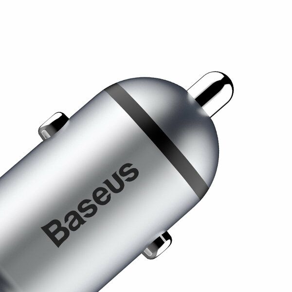 Автомобильное зарядное устройство BASEUS Little Giant (2хUSB / 3.4A) - Grey: фото 4 из 10