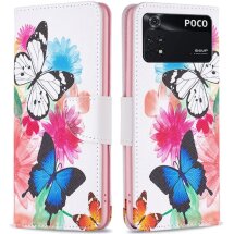 Чехол-книжка Deexe Color Wallet для Xiaomi Poco M4 Pro 4G - Two Butterflies: фото 1 из 7