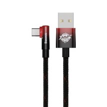 Кабель Baseus MVP 2 Elbow-shaped USB to Type-C (100W, 1m) CAVP000420 - Black / Red: фото 1 из 24