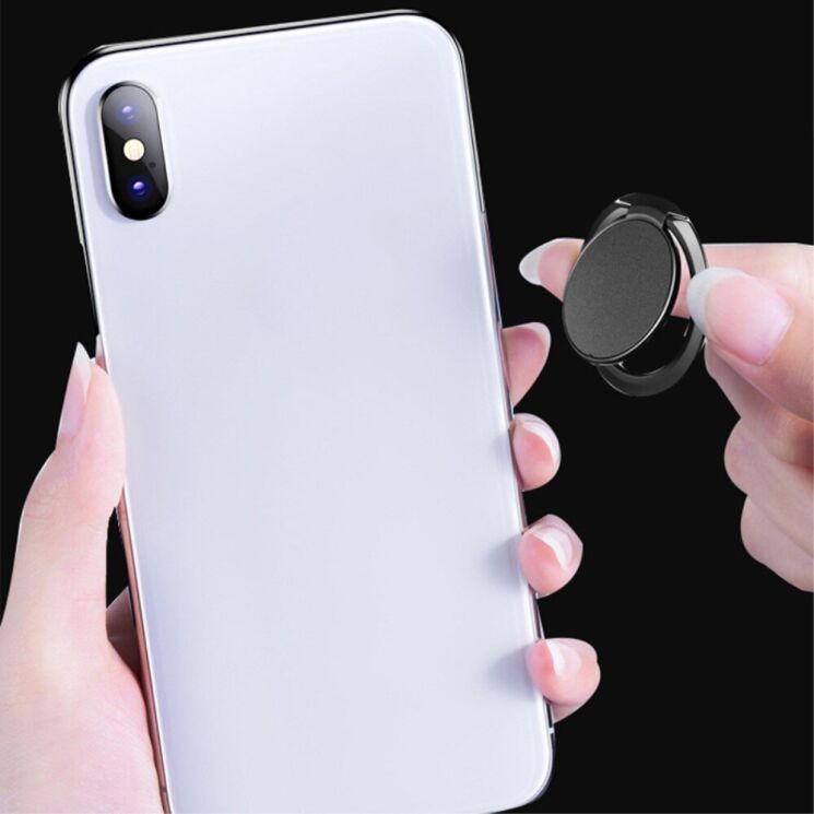 Кольцо-держатель для смартфона Deexe Ultra-Thin Ring Holder - Silver: фото 5 из 9