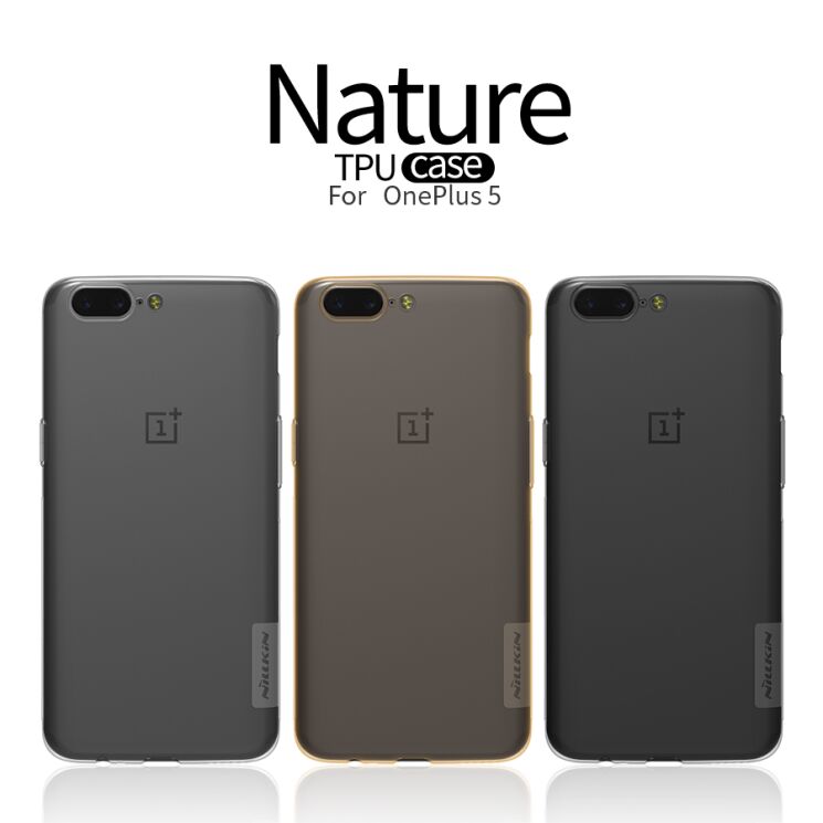 Силиконовый (TPU) чехол NILLKIN Nature чехол для OnePlus 5 - Gray: фото 7 из 13