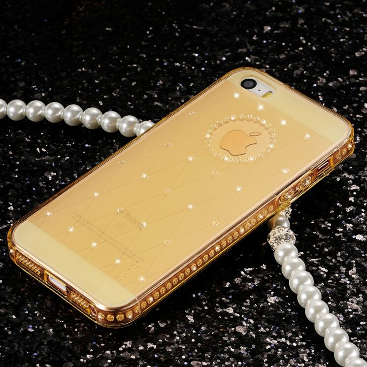 Силиконовый (TPU) чехол SULADA Diamond Series для iPhone 6/6s - Gold: фото 2 из 9
