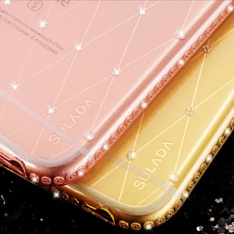 Силиконовый (TPU) чехол SULADA Diamond Series для iPhone 6/6s - Gold: фото 7 из 9