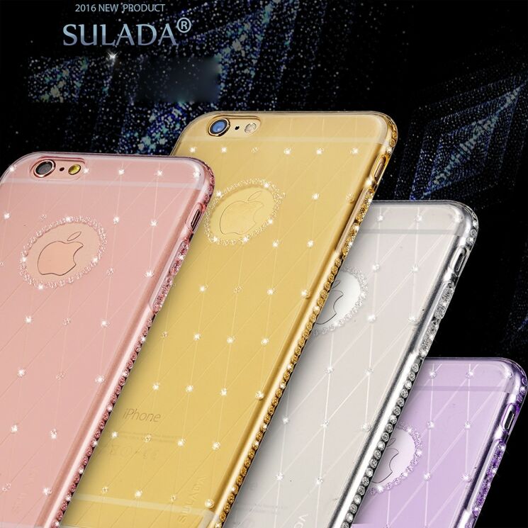 Силиконовый (TPU) чехол SULADA Diamond Series для iPhone 6/6s - Gold: фото 3 из 9
