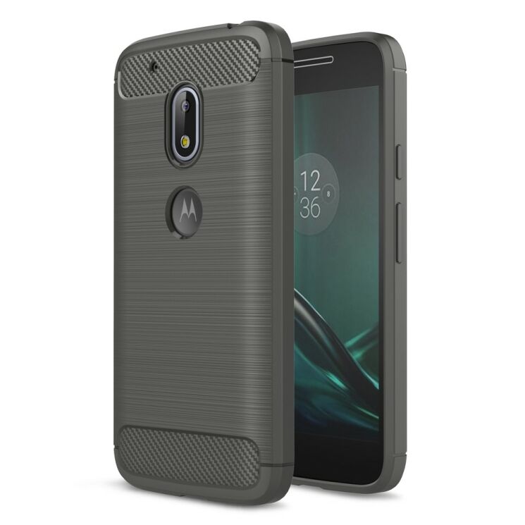 Захисний чохол UniCase Carbon для Motorola Moto G4 Play - Gray: фото 1 з 9