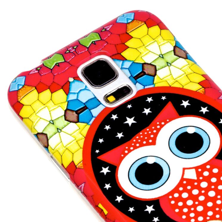 Силиконовая накладка Deexe Owl Pattern для Samsung S5 mini (G800) - Mosaic Owl: фото 5 из 6