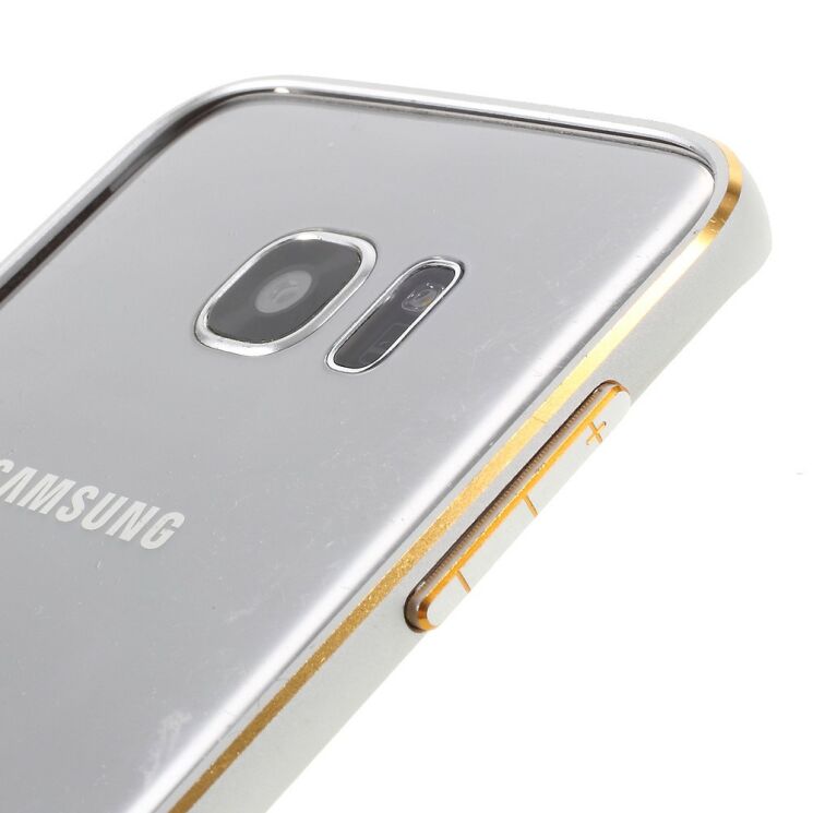 Бампер LOVE MEI Buckle Metal для Samsung Galaxy S7 edge (G935) - Silver: фото 5 з 8