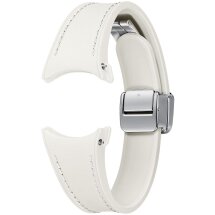 Оригінальний ремінець D-Buckle Hybrid Eco-Leather Band (S/M) для Samsung Galaxy Watch 4 / 4 Classic / 5 / 5 Pro / 6 / 6 Classic (ET-SHR93SUEGEU) - Cream: фото 1 з 4