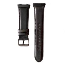 Ремінець Deexe Leather Strap для OPPO Watch (46мм) - Black: фото 1 з 14