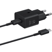 Мережевий зарядний пристрій Samsung 25W Power Adapter + кабель Type-C to Type-C (EP-T2510XBEGEU) - Black: фото 1 з 5