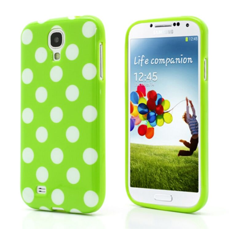 Силиконовая накладка Deexe Dot Style для Samsung Galaxy S4 (i9500) - Green: фото 1 з 6