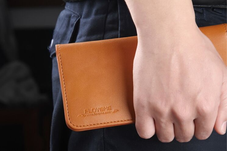 Универсальный чехол-портмоне FLOVEME Retro Wallet для смартфонов - Magenta: фото 9 из 11