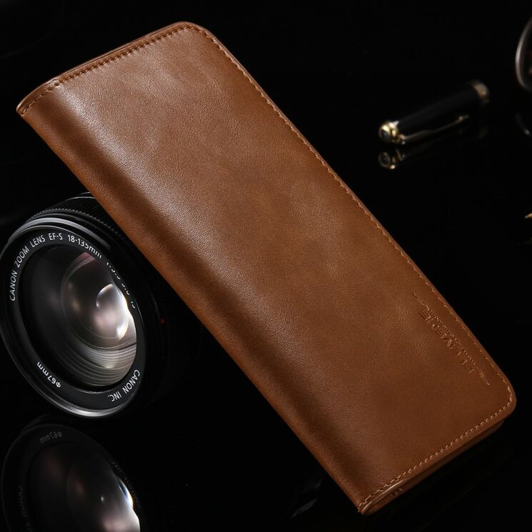 Универсальный чехол-портмоне FLOVEME Retro Wallet для смартфонов - Brown: фото 2 из 11
