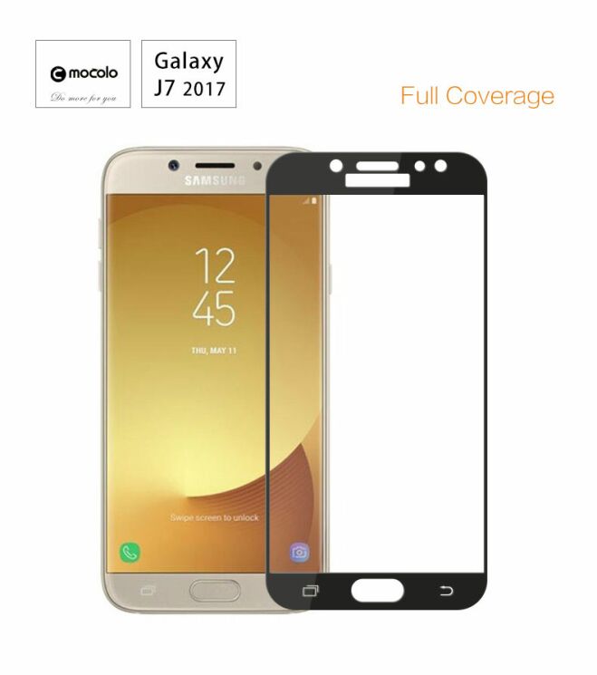 Защитное стекло MOCOLO 3D Silk Print для Samsung Galaxy J7 2017 (J730) - Gold: фото 2 из 7