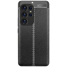 Защитный чехол Deexe Leather Cover для Samsung Galaxy S23 Ultra - Black: фото 1 из 6