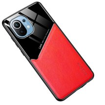 Защитный чехол Deexe Magnetic Leather Cover для Xiaomi Mi 11 - Red: фото 1 из 14