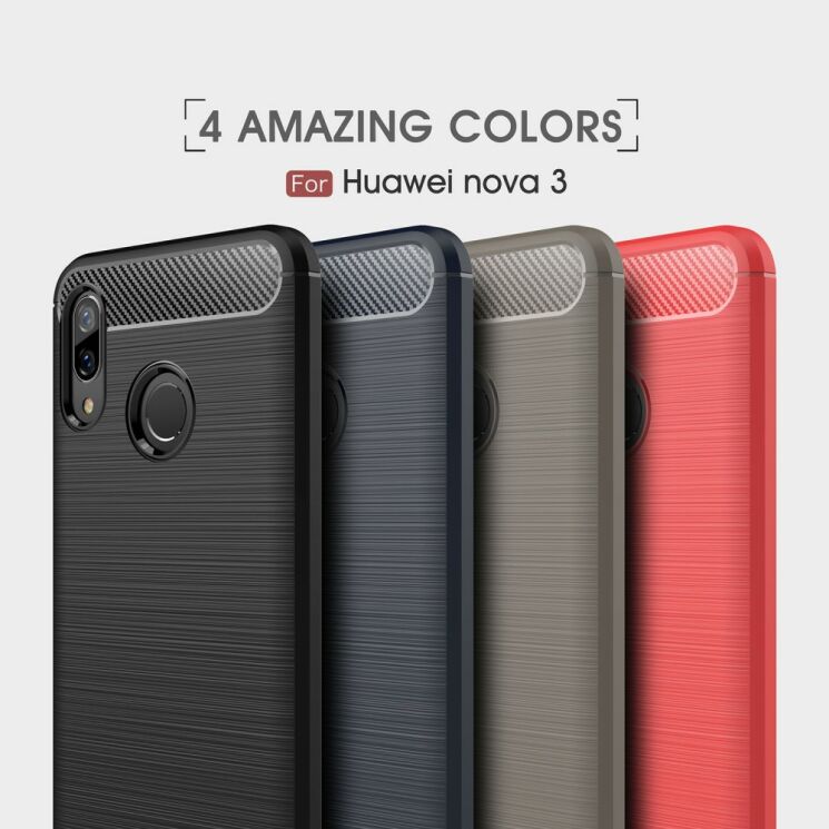 Захисний чохол UniCase Carbon для Huawei Nova 3 - Red: фото 2 з 4