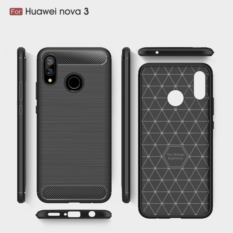 Захисний чохол UniCase Carbon для Huawei Nova 3 - Black: фото 3 з 4