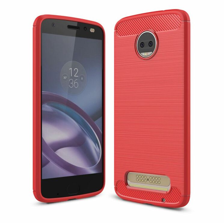 Захисний чохол UniCase Carbon для Motorola Moto Z2 - Red: фото 1 з 8