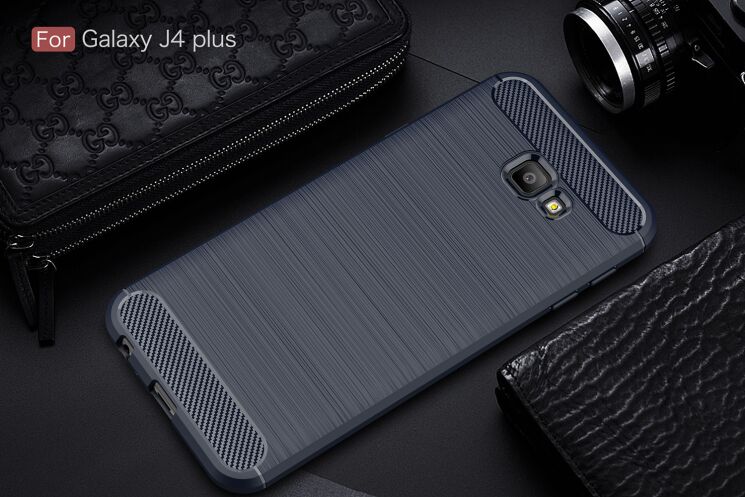 Защитный чехол UniCase Carbon для Samsung Galaxy J4+ (J415) - Dark Blue: фото 2 из 8
