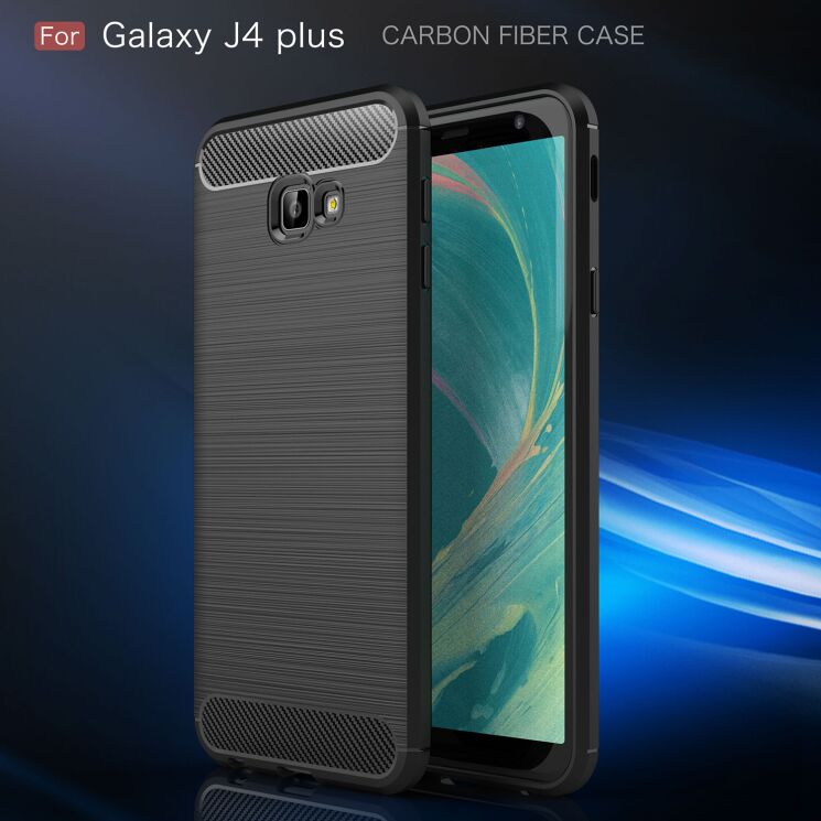 Защитный чехол UniCase Carbon для Samsung Galaxy J4+ (J415) - Grey: фото 3 из 8
