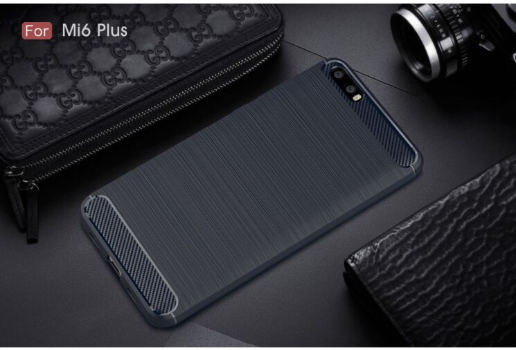 Захисний чохол UniCase Carbon для Xiaomi Mi6 Plus - Dark Blue: фото 2 з 8