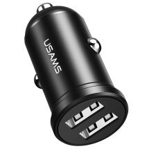 Автомобильное зарядное устройство USAMS US-CC114 C20 Dual USB Mini (2.4A) - Black: фото 1 из 11