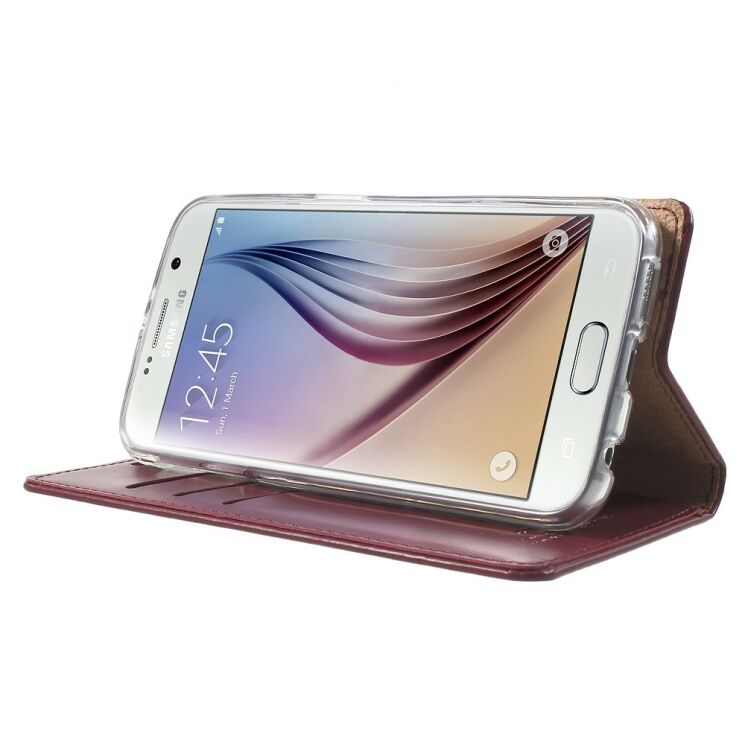 Чохол-книжка MERCURY Classic Flip для Samsung Galaxy S6 (G920) - Wine Red: фото 3 з 11