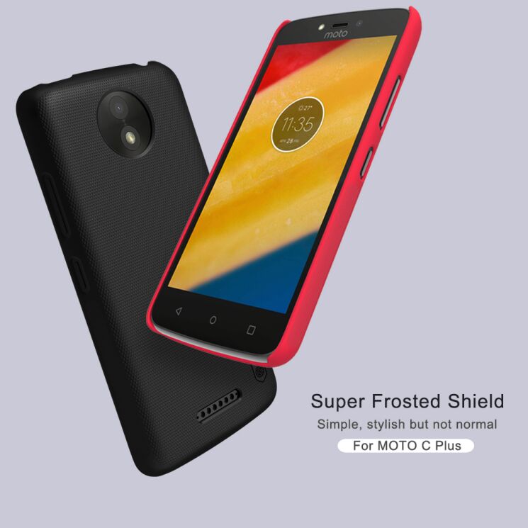 Пластиковый чехол NILLKIN Frosted Shield для Motorola Moto C Plus - Black: фото 7 из 21