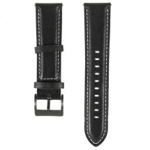 Ремінець Deexe Leather Strap для годинників з шириною кріплення 22мм - Black: фото 1 з 6