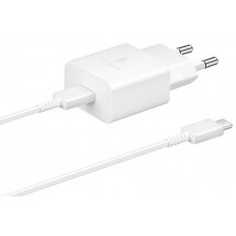 Сетевое зарядное устройство Samsung 15W Power Adapter + кабель Type-C to Type-C (EP-T1510XWEGRU) - White: фото 1 из 5