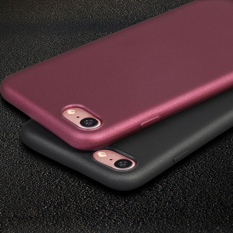Силиконовый (TPU) чехол X-LEVEL Matte для iPhone SE 2 / 3 (2020 / 2022) / iPhone 7 / iPhone 8 - Wine Red: фото 6 из 15