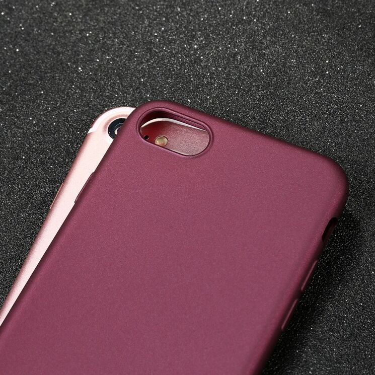 Силіконовий (TPU) чохол X-LEVEL Matte для iPhone 7 / iPhone 8 - Wine Red: фото 4 з 15