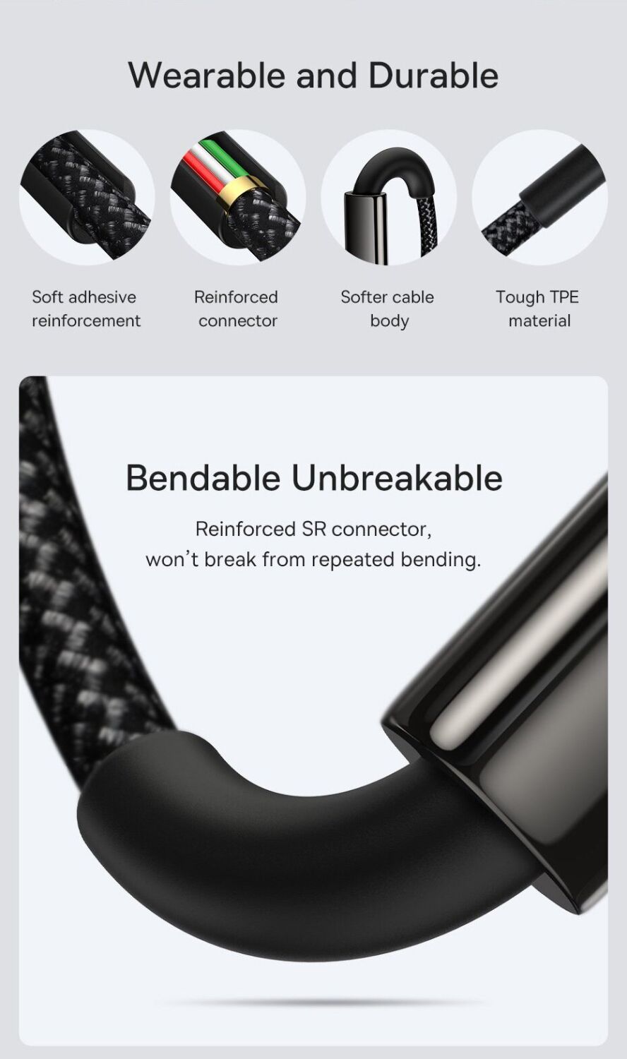 Кабель Baseus Tungsten Gold USB to Type-C (100W, 1m) CAWJ000001 - Black. Фото 17 Кабель Baseus Tungsten Gold USB to Type-C (100W, 1m) CAWJ000001 - Black (896278B). Фото 17 з 22