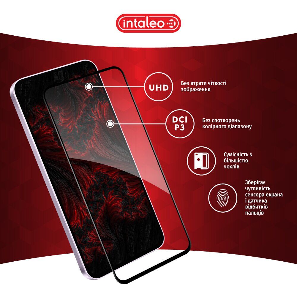 Защитное стекло Intaleo Full Glue для Samsung Galaxy A37 (A376) - Black. Фото 4 Защитное стекло Intaleo Full Glue для Samsung Galaxy A37 (A376) - Black (410909B). Фото 4 из 8