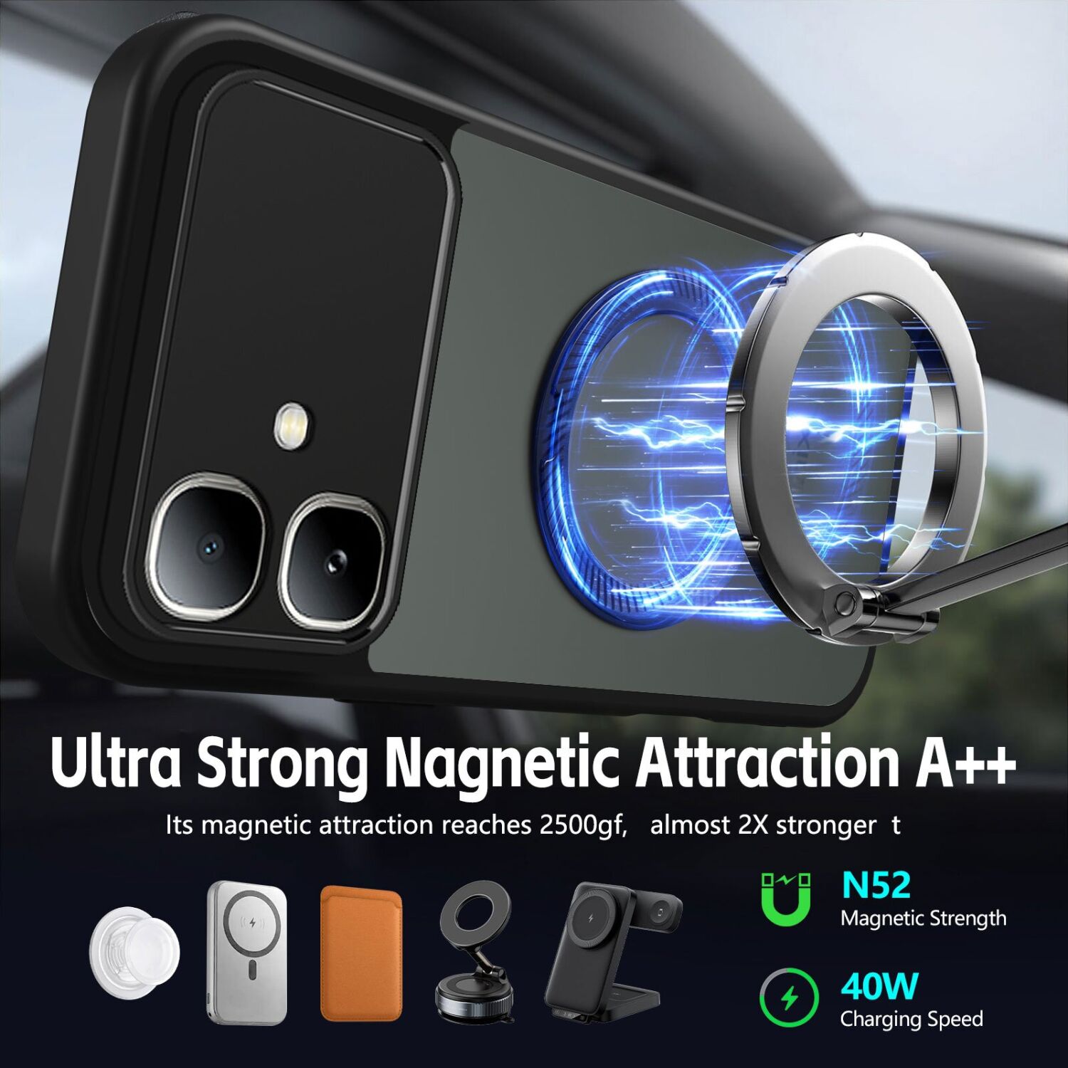 Защитный чехол Deexe Matte Skin Kickstand with MagSafe для Infinix Smart 20 - Black. Фото 5 Защитный чехол Deexe Matte Skin Kickstand with MagSafe для Infinix Smart 20 - Black (411222B). Фото 5 из 8