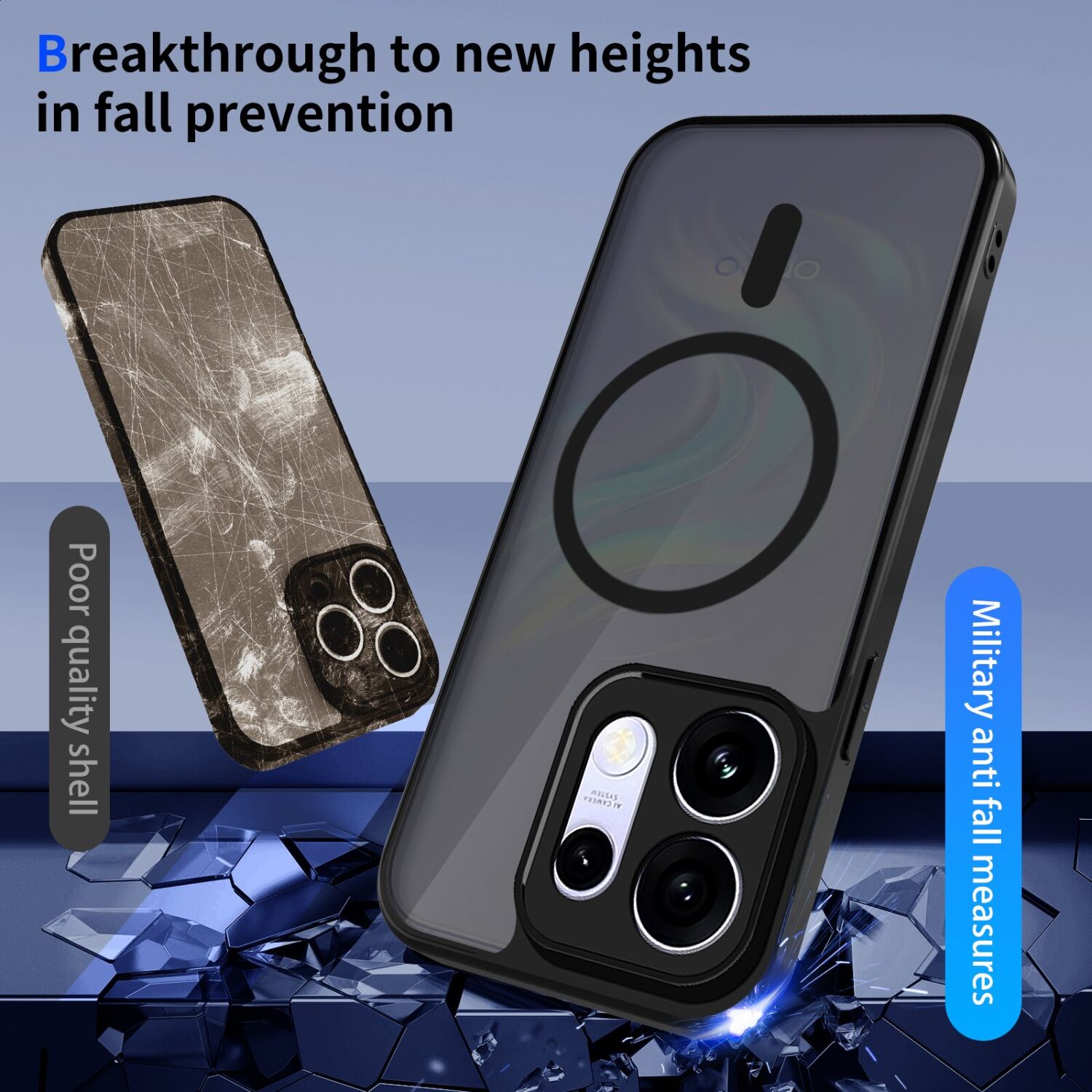 Захисний чохол Deexe Matte Skin with MagSafe для OPPO Reno 16 / 16 Pro - Translucent. Фото 5 Захисний чохол Deexe Matte Skin with MagSafe для OPPO Reno 16 / 16 Pro - Translucent (413246T). Фото 5 з 8