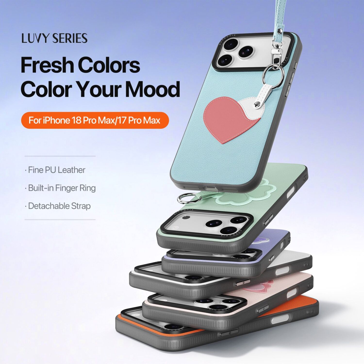 Захисний чохол DUX DUCIS Luvy Series для iPhone 18 Pro Max / 17 Pro Max - Orange. Фото 4 Захисний чохол DUX DUCIS Luvy Series для iPhone 18 Pro Max / 17 Pro Max - Orange (423835O). Фото 4 з 13